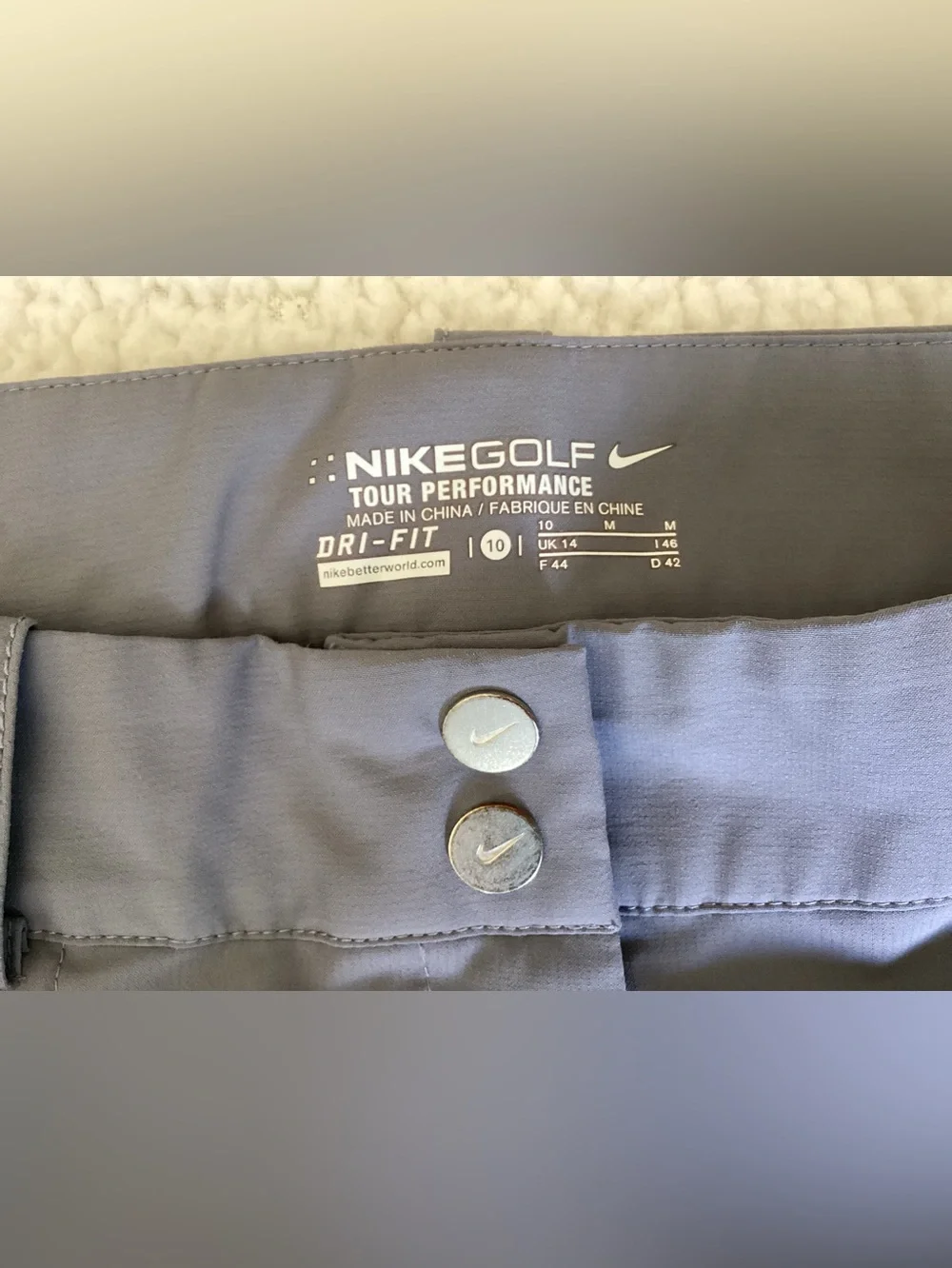 Nike Golf Dri-FIT‎ Gray Straight Leg Pants Women’s Medium Golfcore Chic